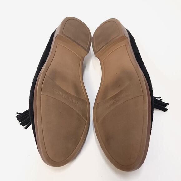 Franco Sarto Flat Loafers Size 7.5 Black Leather Shoes Women's Suede Used - Picture 3 of 13